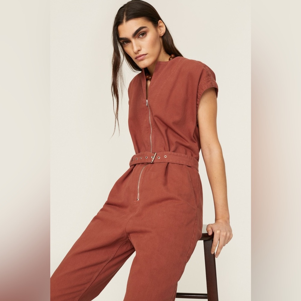 Rachel Comey Ranks Jumpsuit Size 6 Burnt Orange/Red No Belt READ
